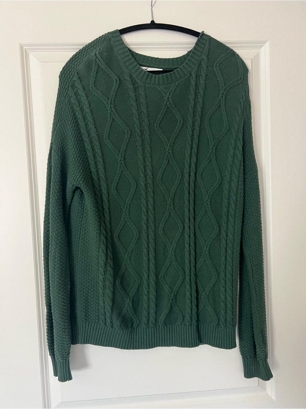 Holster Classic Cable Knit Crewneck Sweater - Green